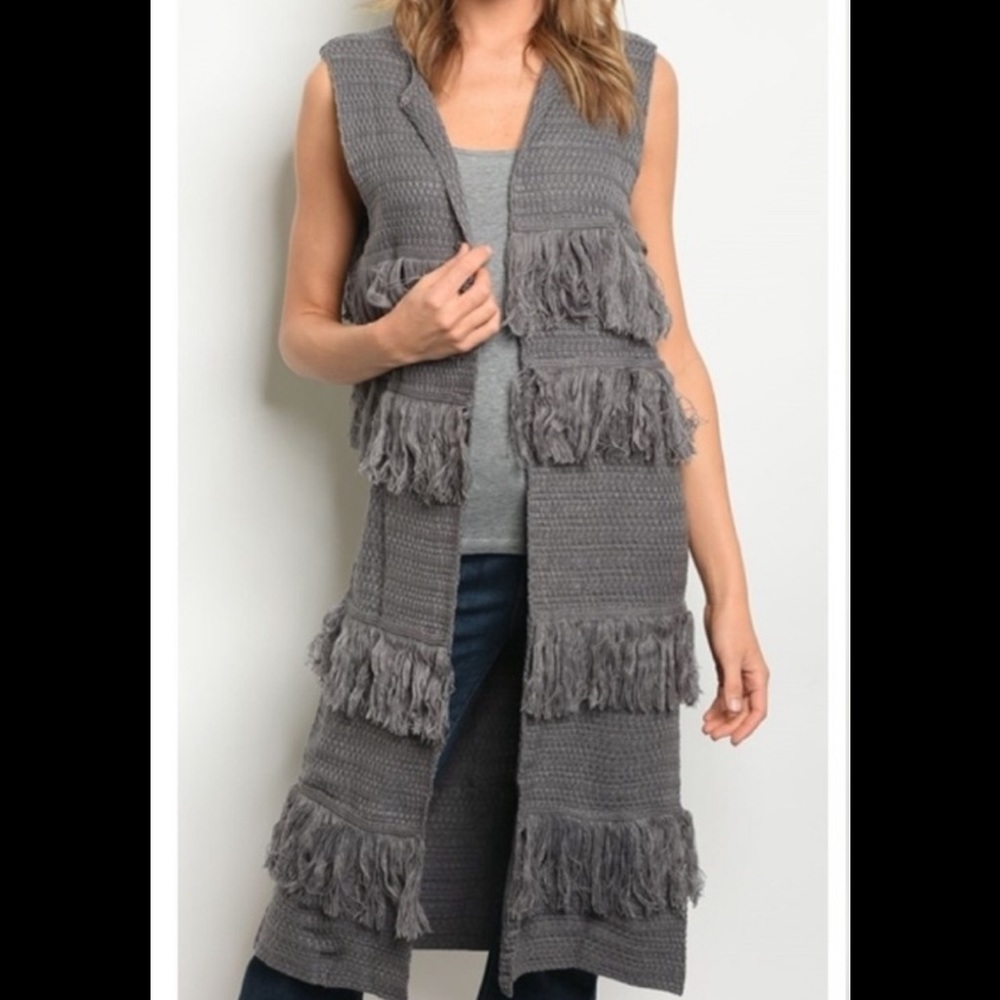 Fringed Long Vest